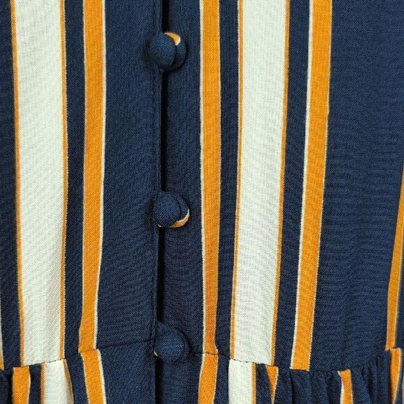 Roxy Sunset Beauty Midi Dress In blue Macy Stripe Size L - Picture 7 of 12